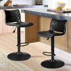 Lot de 2 tabourets de bar réglables en hauteur, tabourets de bar pivotants avec dossier