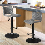 Lot de 2 tabourets de bar réglables en hauteur, tabourets de bar pivotants avec dossier