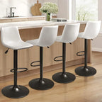 Lot de 2 tabourets de bar réglables en hauteur, tabourets de bar pivotants avec dossier