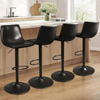 Lot de 2 tabourets de bar réglables en hauteur, tabourets de bar pivotants avec dossier