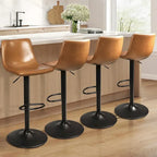 Lot de 2 tabourets de bar réglables en hauteur, tabourets de bar pivotants avec dossier