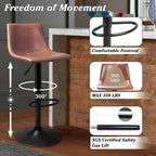 Lot de 2 tabourets de bar réglables en hauteur, tabourets de bar pivotants avec dossier