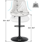 Lot de 2 tabourets de bar réglables en hauteur, tabourets de bar pivotants avec dossier