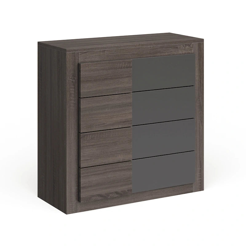 Commode 4 tiroirs finition Chêne foncé