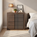 Commode 4 tiroirs finition Chêne foncé