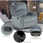 Fauteuil inclinable manuel, canapé individuel inclinable rembourré en tissu doux pour salon chambre