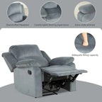 Fauteuil inclinable manuel, canapé individuel inclinable rembourré en tissu doux pour salon chambre
