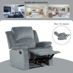 Fauteuil inclinable manuel, canapé individuel inclinable rembourré en tissu doux pour salon chambre