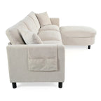 Canapé 3 places en mousse Elegance avec coussins décoratifs et pouf pour salon