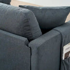 Canapé 3 places en mousse Elegance avec coussins décoratifs et pouf pour salon