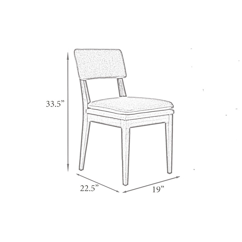 Chaises de salle à manger rembourrées en bois massif (Lot de 2)