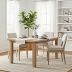 Chaises de salle à manger rembourrées en bois massif (Lot de 2)