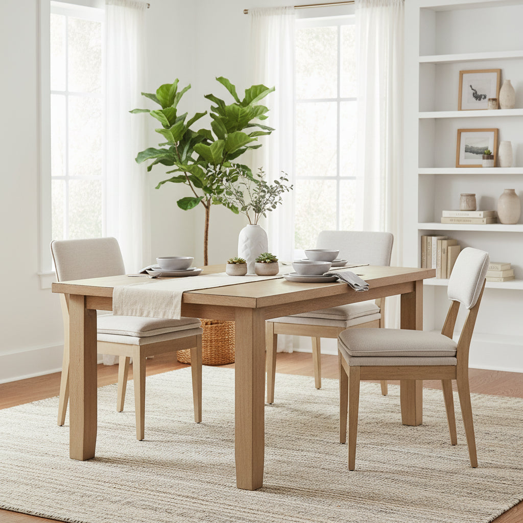 Chaises de salle à manger rembourrées en bois massif (Lot de 2)