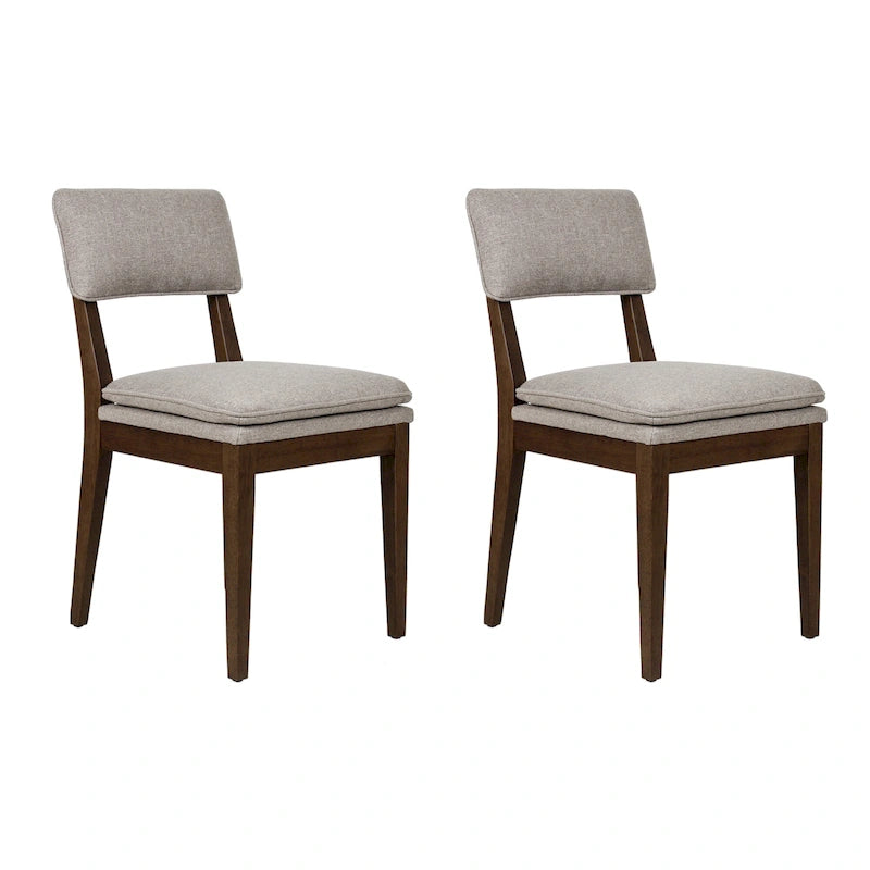 Chaises de salle à manger rembourrées en bois massif (Lot de 2)