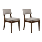 Chaises de salle à manger rembourrées en bois massif (Lot de 2)