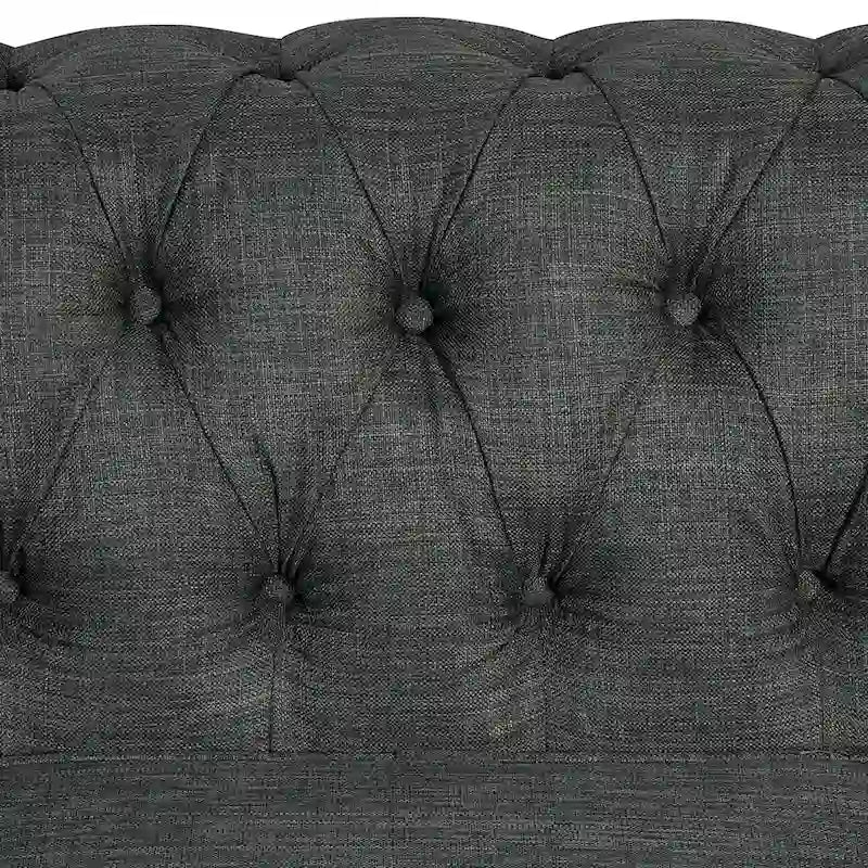 Causeuse avec Boutons touffetés, Clous décoratifs et Pieds en bois massif pour le salon