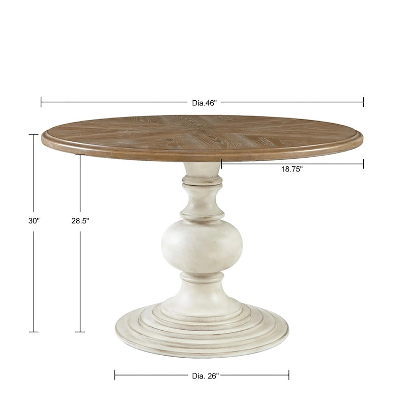 Table à manger sur pied ronde de 46 po