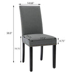 Chaises de salle à manger capitonnées en tissu avec clous décoratifs (lot de 2)