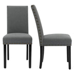 Chaises de salle à manger capitonnées en tissu avec clous décoratifs (lot de 2)