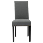 Chaises de salle à manger capitonnées en tissu avec clous décoratifs (lot de 2)