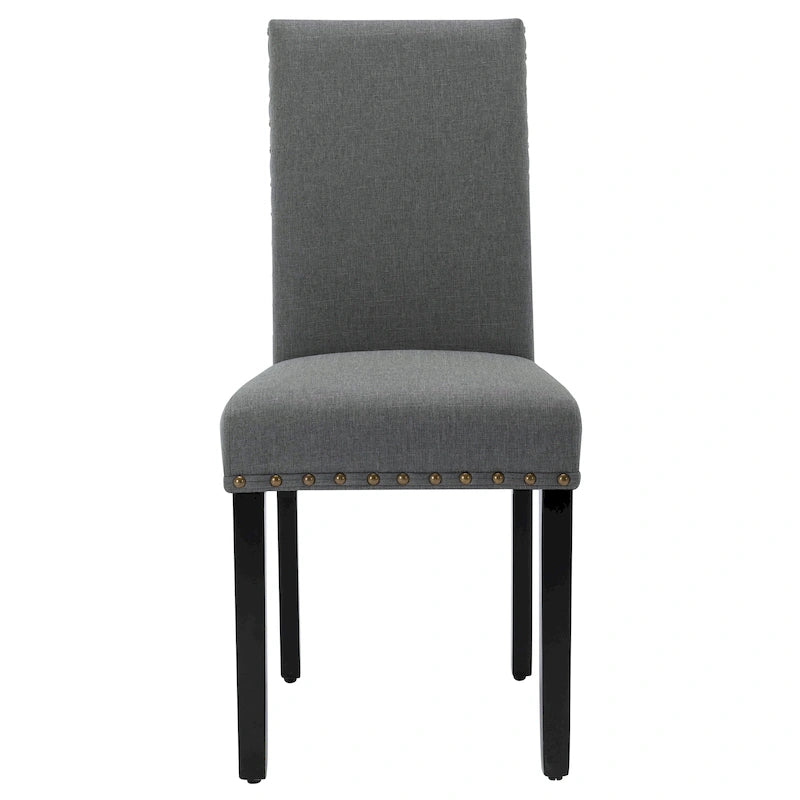 Chaises de salle à manger capitonnées en tissu avec clous décoratifs (lot de 2)