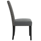 Chaises de salle à manger capitonnées en tissu avec clous décoratifs (lot de 2)