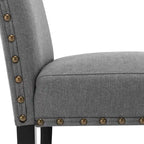 Chaises de salle à manger capitonnées en tissu avec clous décoratifs (lot de 2)