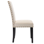 Chaises de salle à manger capitonnées en tissu avec clous décoratifs (lot de 2)