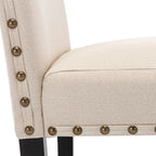 Chaises de salle à manger capitonnées en tissu avec clous décoratifs (lot de 2)