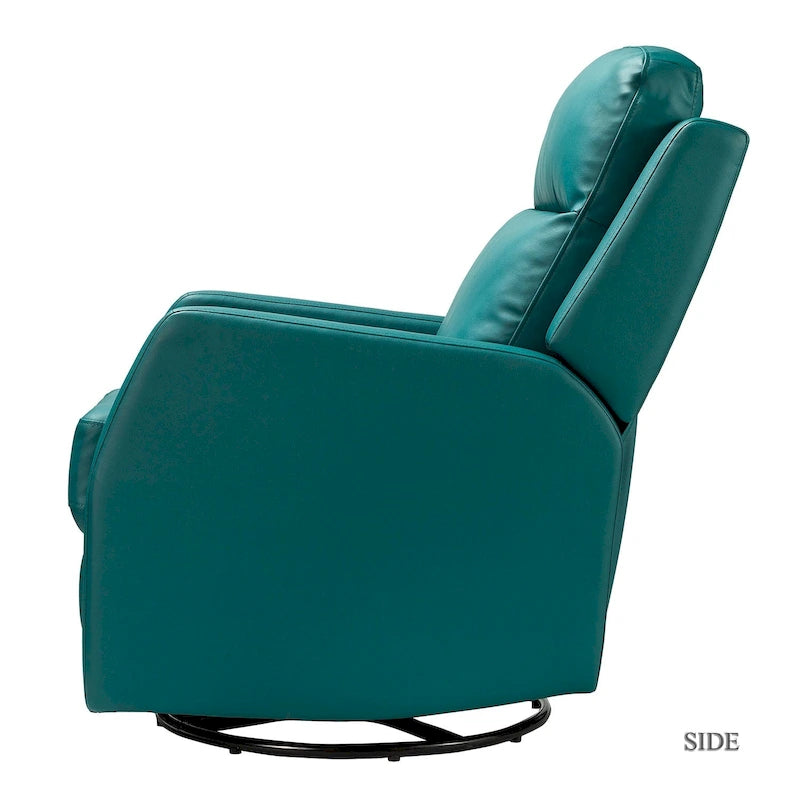Fauteuil inclinable manuel à bascule et pivotant en similicuir moderne avec dossier à oreilles - Lot de 2