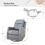 Fauteuil inclinable manuel à bascule et pivotant en similicuir moderne avec dossier à oreilles - Lot de 2