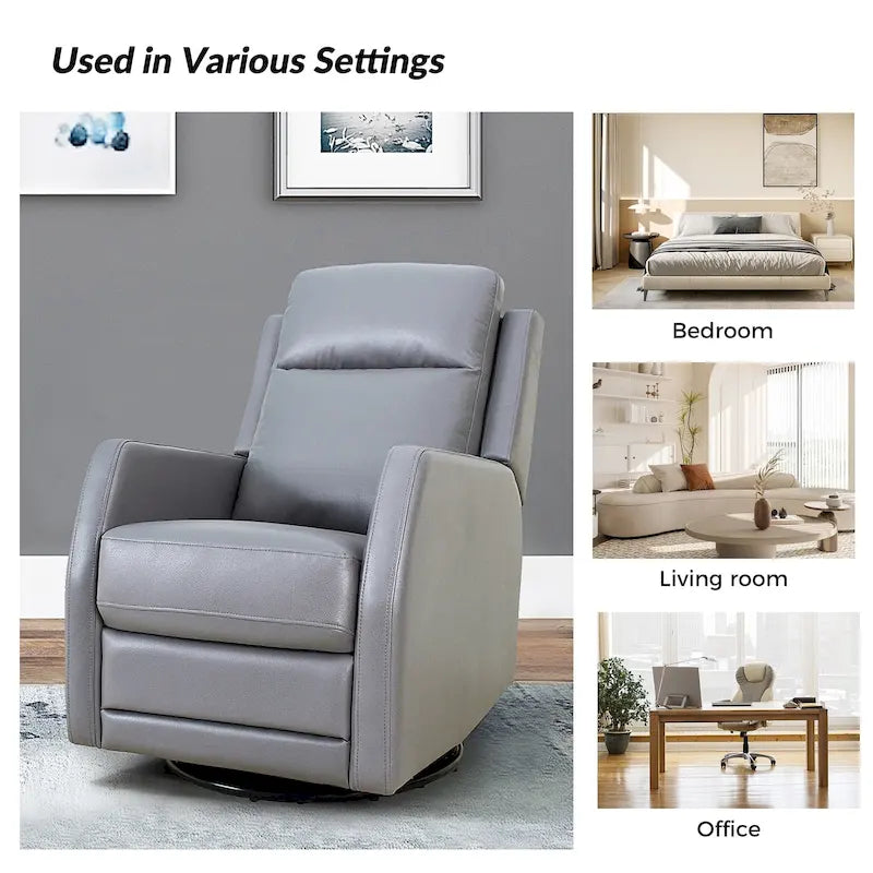 Fauteuil inclinable manuel à bascule et pivotant en similicuir moderne avec dossier à oreilles - Lot de 2
