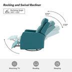 Fauteuil inclinable manuel à bascule et pivotant en similicuir moderne avec dossier à oreilles - Lot de 2