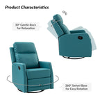Fauteuil inclinable manuel à bascule et pivotant en similicuir moderne avec dossier à oreilles - Lot de 2