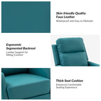 Fauteuil inclinable manuel à bascule et pivotant en similicuir moderne avec dossier à oreilles - Lot de 2