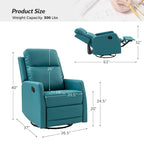 Fauteuil inclinable manuel à bascule et pivotant en similicuir moderne avec dossier à oreilles - Lot de 2