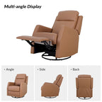 Fauteuil inclinable manuel à bascule et pivotant en similicuir moderne avec dossier à oreilles - Lot de 2
