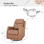 Fauteuil inclinable manuel à bascule et pivotant en similicuir moderne avec dossier à oreilles - Lot de 2