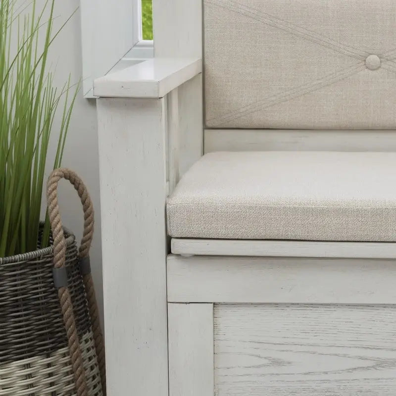 Banc de rangement d'entrée Dahlia en bois avec plateau rabattable