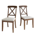 Chaises de salle à manger en bois style ferme (lot de 2) - N/A