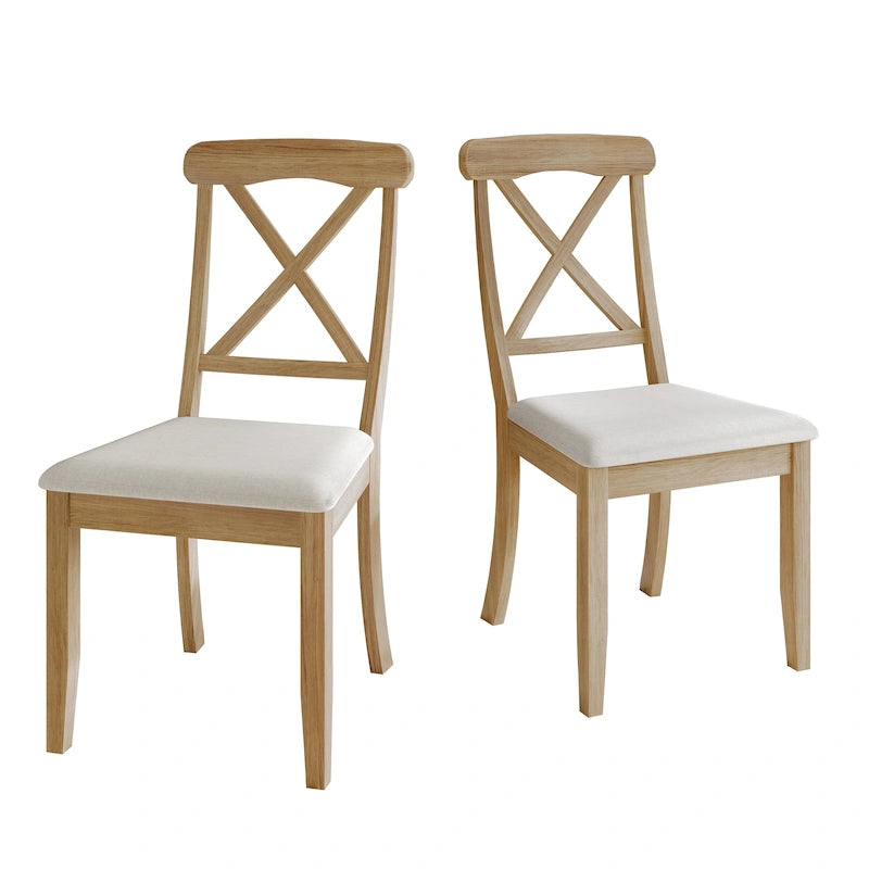 Chaises de salle à manger en bois style ferme (lot de 2) - N/A