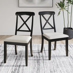 Chaises de salle à manger en bois style ferme (lot de 2) - N/A