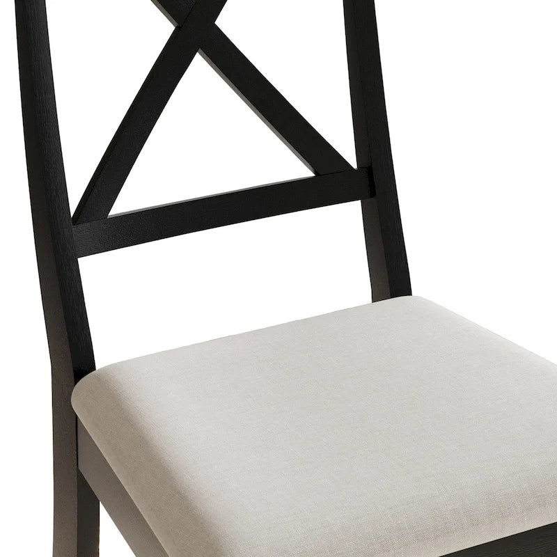 Chaises de salle à manger en bois style ferme (lot de 2) - N/A