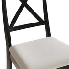 Chaises de salle à manger en bois style ferme (lot de 2) - N/A