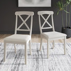 Chaises de salle à manger en bois style ferme (lot de 2) - N/A