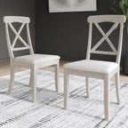 Chaises de salle à manger en bois style ferme (lot de 2) - N/A