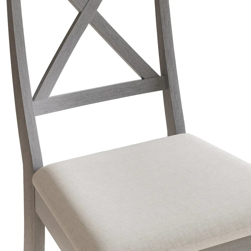 Chaises de salle à manger en bois style ferme (lot de 2) - N/A
