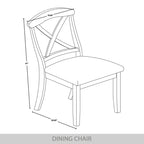 Chaises de salle à manger en bois style ferme (lot de 2) - N/A