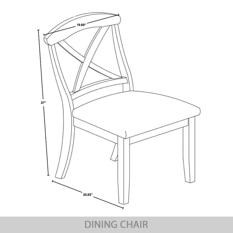 Chaises de salle à manger en bois style ferme (lot de 2) - N/A