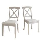 Chaises de salle à manger en bois style ferme (lot de 2) - N/A